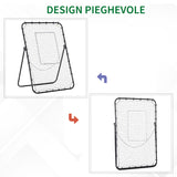 easycomfort easycomfort rete da calcio rebounder pieghevole con bersaglio altezza e angolazione regolabili metallo e pe 123x73x178 5cm nero