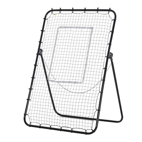 easycomfort easycomfort rete da calcio rebounder pieghevole con bersaglio altezza e angolazione regolabili metallo e pe 123x73x178 5cm nero