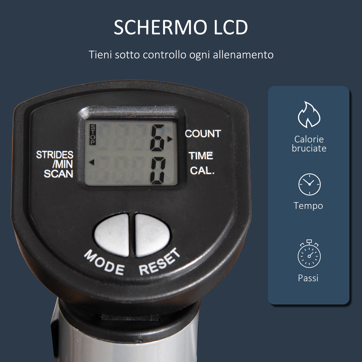 easycomfort easycomfort stepper con manubrio regolabile monitor lcd ed elastici 55x53x118 128cm nero