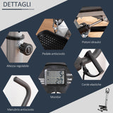 easycomfort easycomfort stepper con manubrio regolabile monitor lcd ed elastici 55x53x118 128cm nero