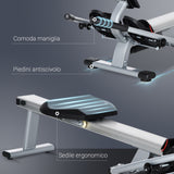 easycomfort vogatore a 12 resistenze con monitor digitale e struttura in alluminio acciaio e abs 160x61x50 cm