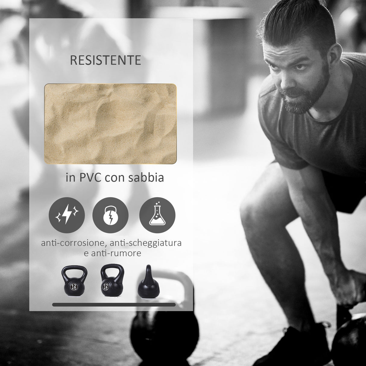 easycomfort easycomfort kettlebell 12 kg per allenamento cross training nero