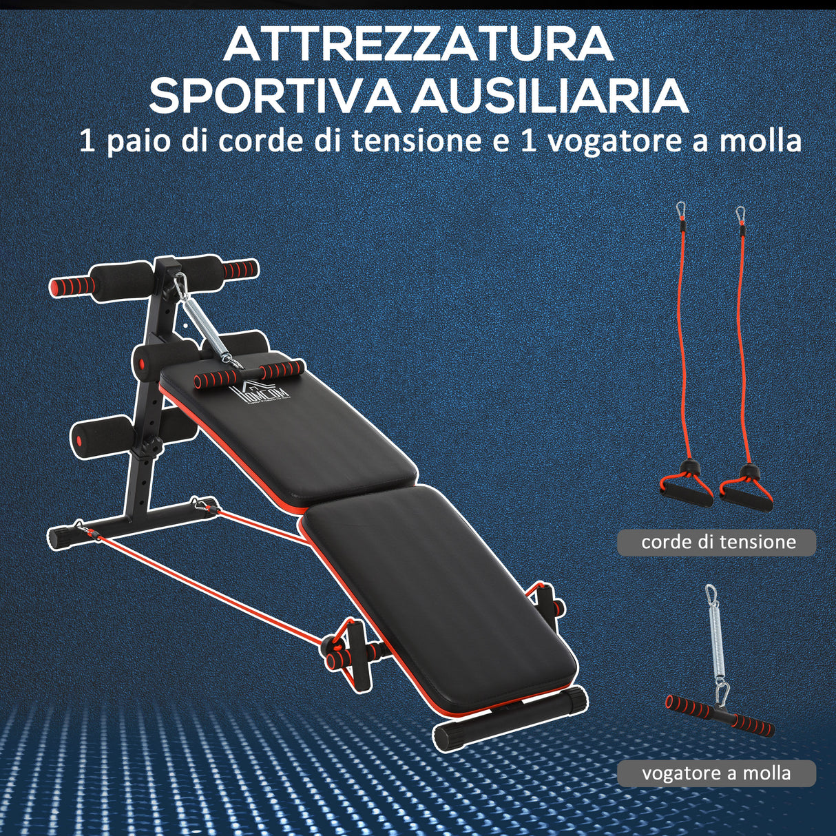 easycomfort easycomfort panca per addominali pieghevole e regolabile con imbottitura nera e rossa