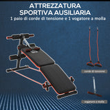 easycomfort easycomfort panca per addominali pieghevole e regolabile con imbottitura nera e rossa