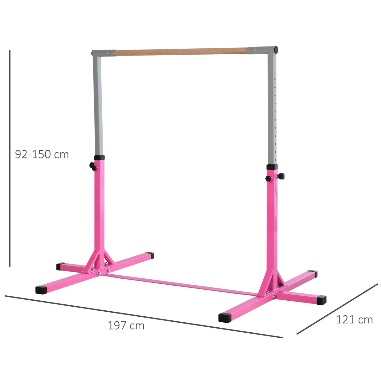 immagine-3-easycomfort-easycomfort-sbarra-per-ginnastica-artistica-o-danza-classica-regolabile-in-altezza-92-150cm-per-bambini-max-75-kg-rosa