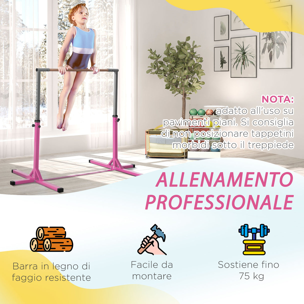 immagine-5-easycomfort-easycomfort-sbarra-per-ginnastica-artistica-o-danza-classica-regolabile-in-altezza-92-150cm-per-bambini-max-75-kg-rosa