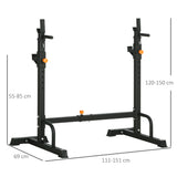 easycomfort porta bilanciere regolabile con supporti per dip station e push up 111 151x69x120 150 cm nero