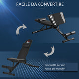 easycomfort easycomfort panca pesi multifunzione per palestra pieghevole e regolabile 145x55x41 114cm nero