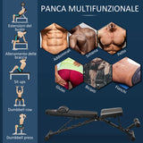 easycomfort easycomfort panca pesi multifunzione per palestra pieghevole e regolabile 145x55x41 114cm nero