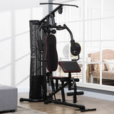 easycomfort easycomfort stazione fitness con pesi da 45kg in acciaio per allenamento a casa 170x104x205cm nero
