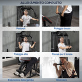 easycomfort easycomfort stazione fitness con pesi da 45kg in acciaio per allenamento a casa 170x104x205cm nero