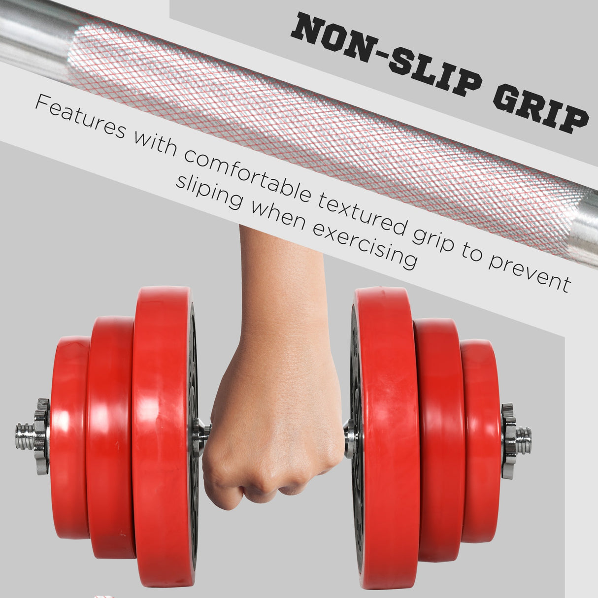 easycomfort set manubri palestra con pesi da 40kg rivestiti in gomma in metallo e sabbia di ferro 45x26x26 cm rossa