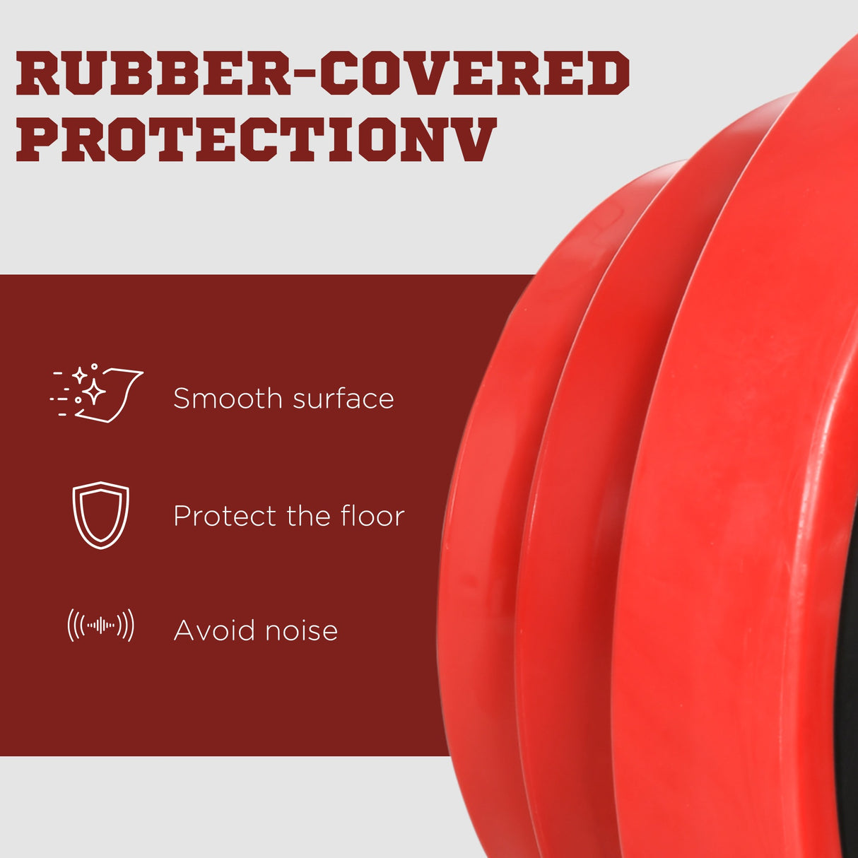 easycomfort set manubri palestra con pesi da 40kg rivestiti in gomma in metallo e sabbia di ferro 45x26x26 cm rossa