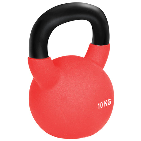 easycomfort kettlebell 10 kg per allenamento bicipiti e spalle in metallo e neoprene 19x12x22 cm rosso