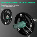 easycomfort set di 2 dischi pesi da 10kg in acciaio con rivestimento in gomma per bilanciere
