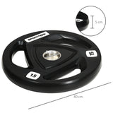 easycomfort set di 2 dischi pesi da 15kg in acciaio con rivestimento in gomma per bilanciere
