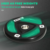 easycomfort set di 2 dischi pesi da 15kg in acciaio con rivestimento in gomma per bilanciere