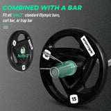 easycomfort set di 2 dischi pesi da 15kg in acciaio con rivestimento in gomma per bilanciere