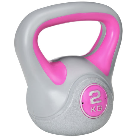 easycomfort easycomfort kettlebell 8kg in pu e sabbia con base piatta e impugnatura per stacchi squat e sollevamenti 18x10x20 cm rosa