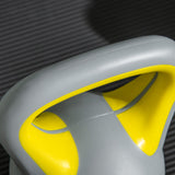 easycomfort easycomfort kettlebell 4kg in pu e sabbia con base piatta e impugnatura per stacchi squat e sollevamenti 18x12x20 cm giallo