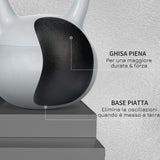 easycomfort kettlebell 4kg in pvc e sabbia metallica per allenamento spalle e bicipiti 19x19x26 cm grigio