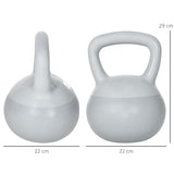 easycomfort kettlebell 10kg in pvc e sabbia metallica per allenamento spalle e bicipiti 22x22x29 cm grigio