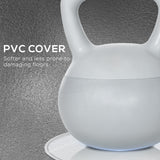 easycomfort kettlebell 10kg in pvc e sabbia metallica per allenamento spalle e bicipiti 22x22x29 cm grigio