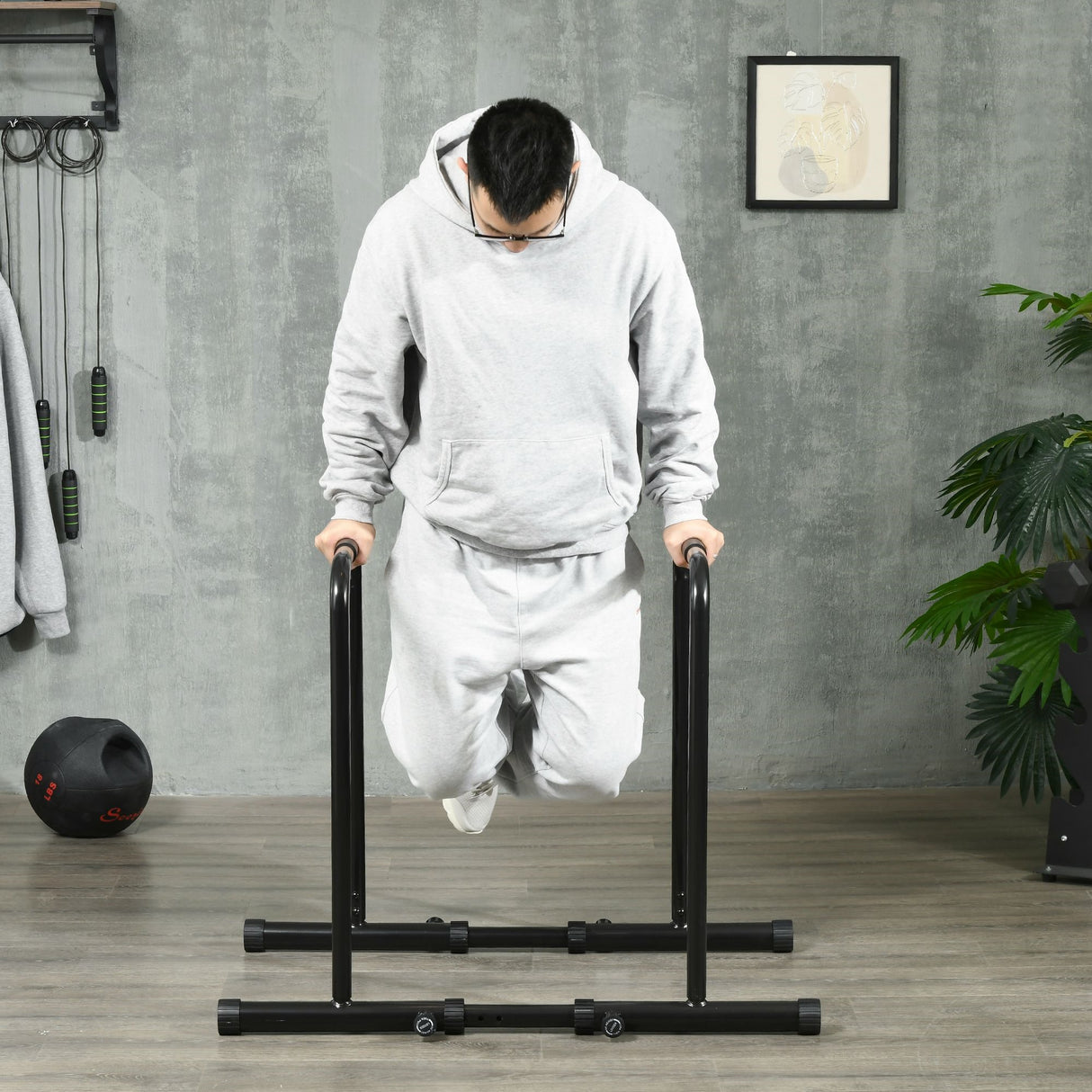 easycomfort barra per dip in acciaio ad altezza regolabile con 6 lunghezze regolabili 90 102x65x80 90 cm nera