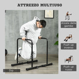 easycomfort barra per dip in acciaio ad altezza regolabile con 6 lunghezze regolabili 90 102x65x80 90 cm nera