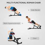 easycomfort sedia romana ad altezza regolabile con imbottitura spessa in acciaio e pu 126x70x67 84 cm nera