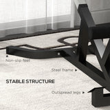 easycomfort sedia romana ad altezza regolabile con imbottitura spessa in acciaio e pu 126x70x67 84 cm nera