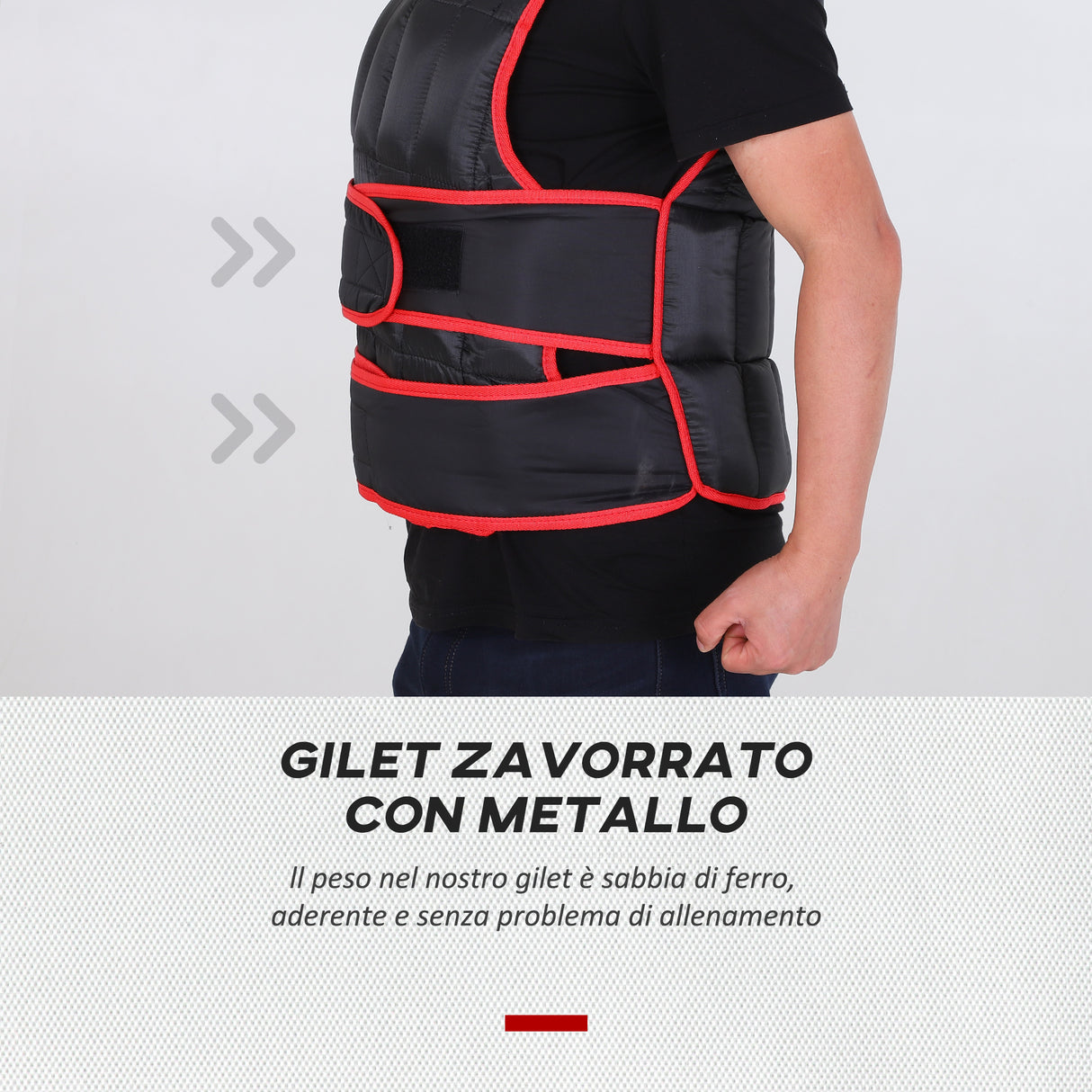 easycomfort easycomfort giubbotto zavorrato 20kg unisex 38 pesi singoli imbottitura chiusure con velcro nero e rosso