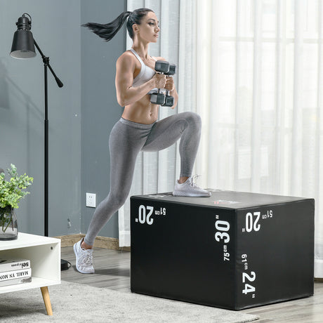 easycomfort plyo box 3 in1 a 3 altezze jumping box pliometrico capacita 120kg 75x51x61cm nero