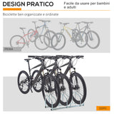 easycomfort rastrelliera portabiciclette parcheggio per 3 biciclette in acciaio 76x33x27 cm argento