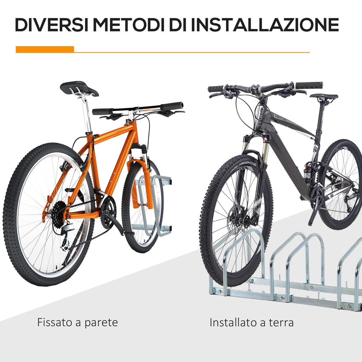 easycomfort rastrelliera portabiciclette parcheggio per 3 biciclette in acciaio 76x33x27 cm argento