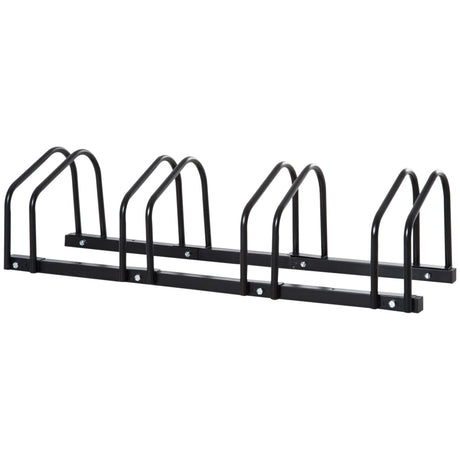 easycomfort easycomfort rastrelliera portabiciclette parcheggio per 4 biciclette in acciaio 110x33x27 cm nero