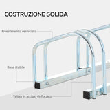 easycomfort rastrelliera portabiciclette parcheggio per 4 biciclette in acciaio 110x33x27 cm argento