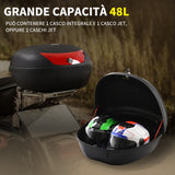 easycomfort easycomfort baule porta casco per moto 48l con 2 chiavi in pp nero 59 x 43 x 33cm