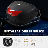 easycomfort easycomfort baule porta casco per moto 48l con 2 chiavi in pp nero 59 x 43 x 33cm