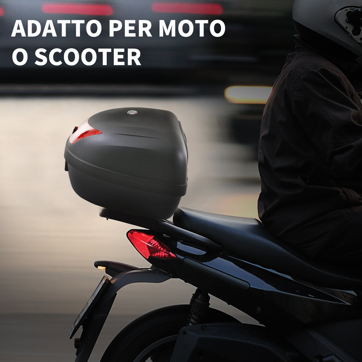 easycomfort easycomfort baule porta casco per moto 48l con 2 chiavi in pp nero 59 x 43 x 33cm