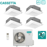 Climatizzatore Condizionatore Hisense Quadri Split a Cassetta 9+9+9+12 con 4AMW105U4RAA R-32 Wi-Fi Optional 9000+9000+9000+12000 con Telecomando e Pannello Incluso - Novità