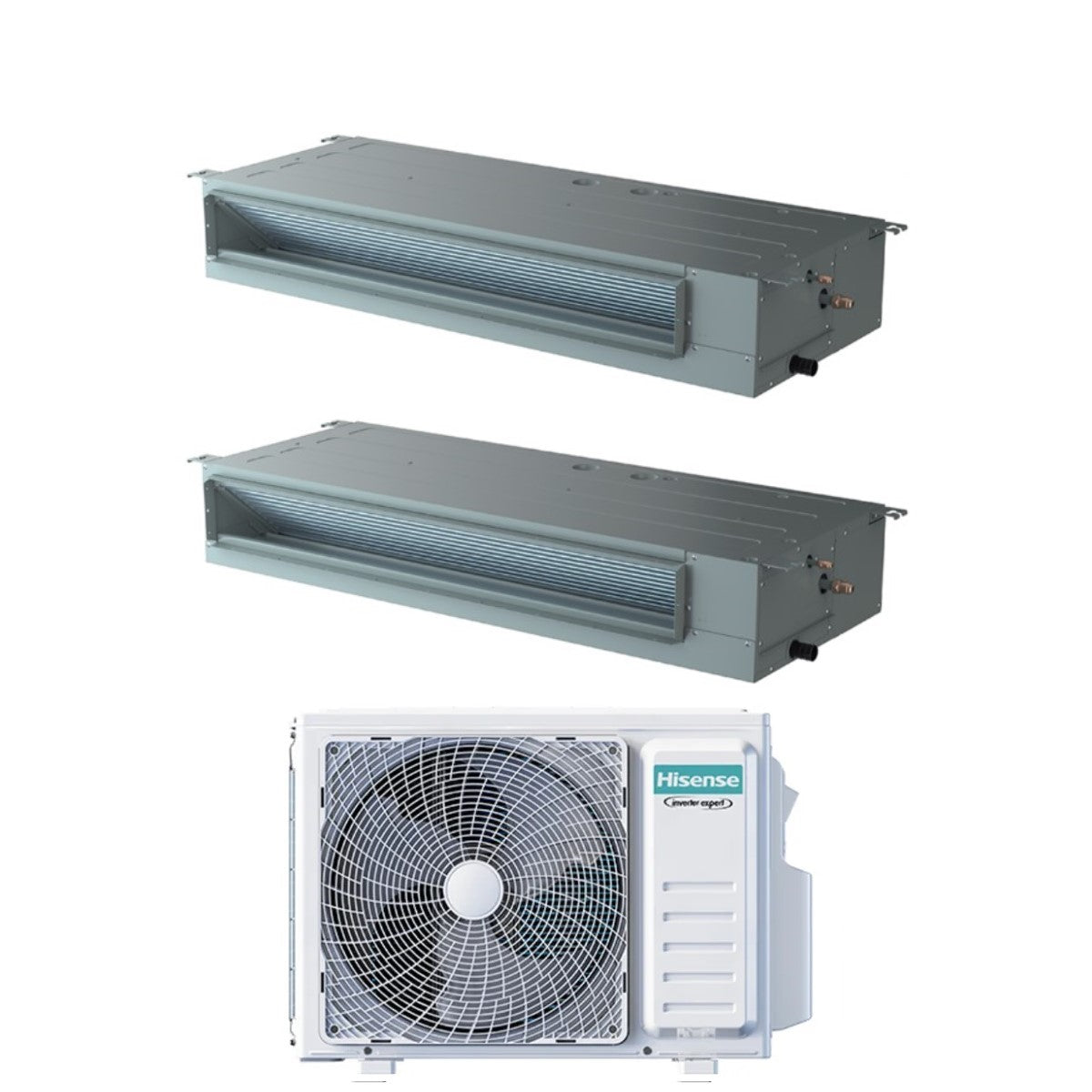 Climatizzatore Condizionatore Hisense Dual Split Inverter Canalizzato Canalizzabile 12+18 con 4AMW81U4RJC R-32 Wi-Fi Optional 12000+18000 Con Telecomando di Serie