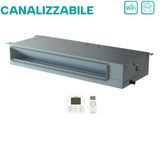 Climatizzatore Condizionatore Hisense Dual Split Inverter Hi-Comfort 12000 Btu + Canalizzato Canalizzabile 18000 Btu con 3AMW72U4RJC R-32 Wi-Fi Optional 9+18 Con Telecomando di Serie e Cablato Incluso