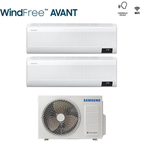 climatizzatore condizionatore samsung dual split inverter serie windfree avant 7_7 btu con aj050txj2kg r 32 wi fi integrato 7000_7000 novita