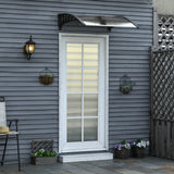 easycomfort tettoia da esterno in policarbonato per porte e finestre con kit montaggio 100x100x26cm marrone