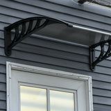 easycomfort tettoia da esterno in policarbonato per porte e finestre con kit montaggio 100x100x26cm marrone