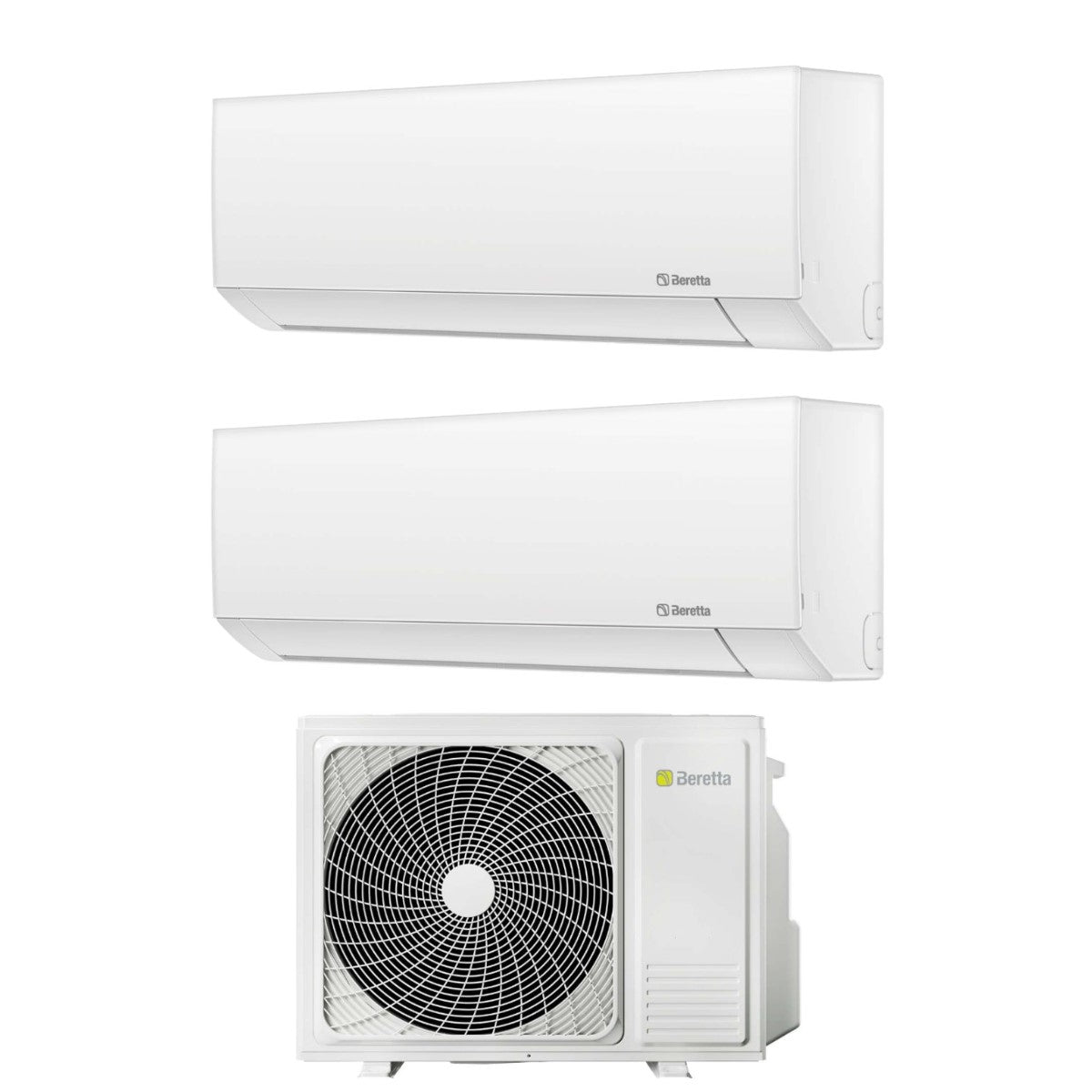 Climatizzatore Condizionatore Beretta Dual Split Inverter serie BREVA E 12+12 con 18000-2 R-32 Wi-Fi Optional 12000+12000