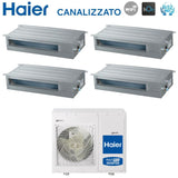 Climatizzatore Condizionatore Canalizzato Slim Haier Quadri Split Inverter Bassa Prevalenza 9+9+12+12 con 4U85S2SR5FA R-32 Wi-Fi Integrato 9000+9000+12000+12000