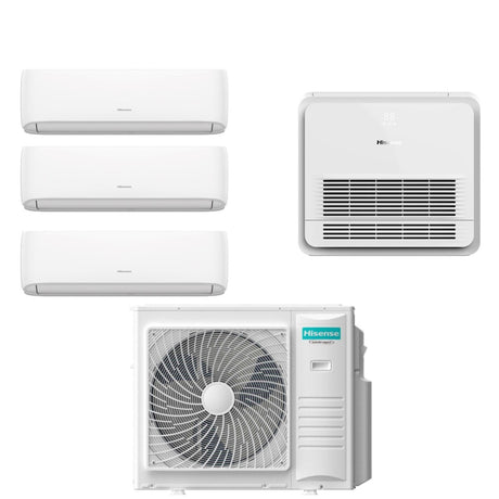 climatizzatore condizionatore hisense quadri split inverter serie hi comfort 9000_9000_9000 _ console 18000 con 4amw105u4raa r 32 wi fi integrato 9_9_9_18 novita