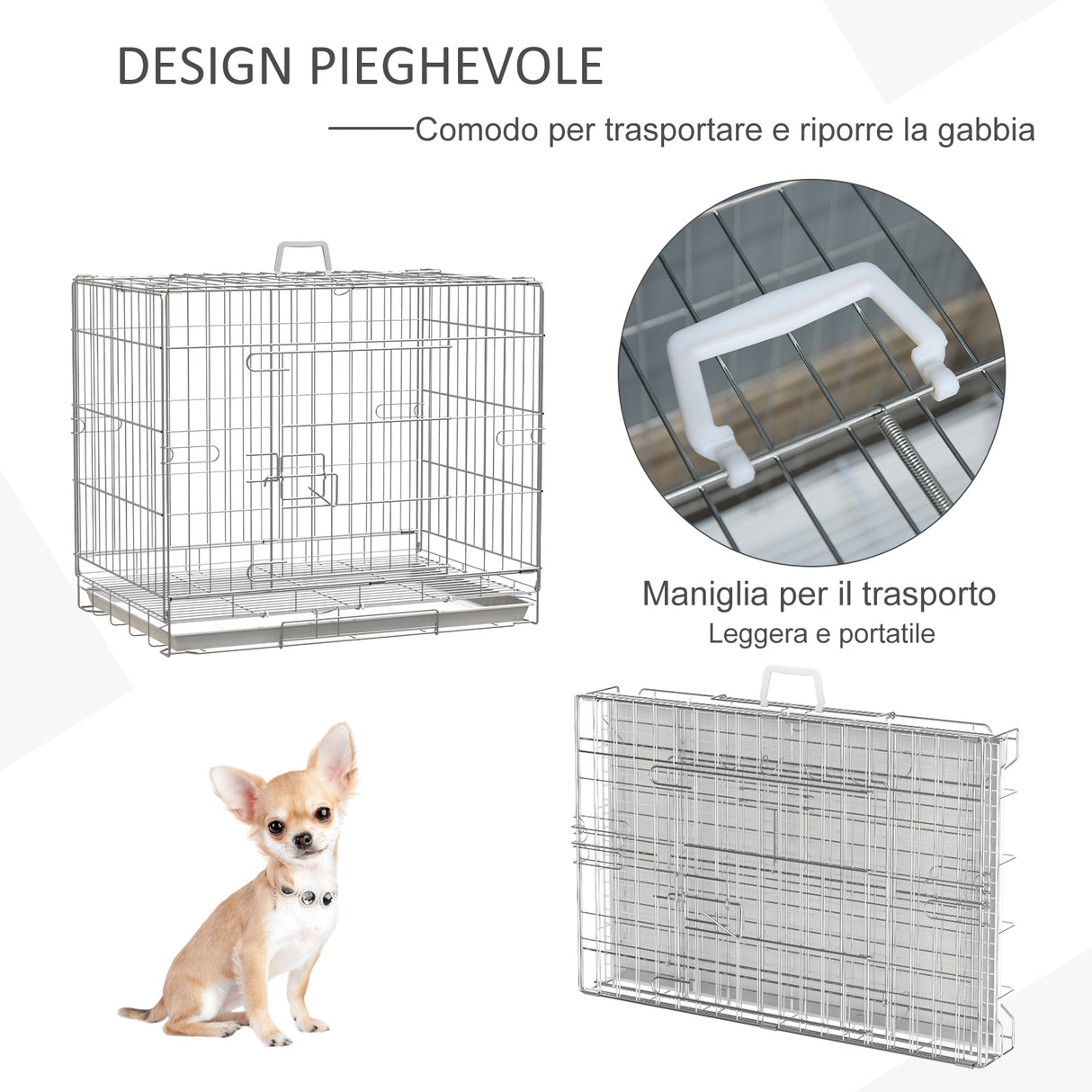 easycomfort easycomfort kennel gabbia per cani pieghevole in acciaio porta con blocco